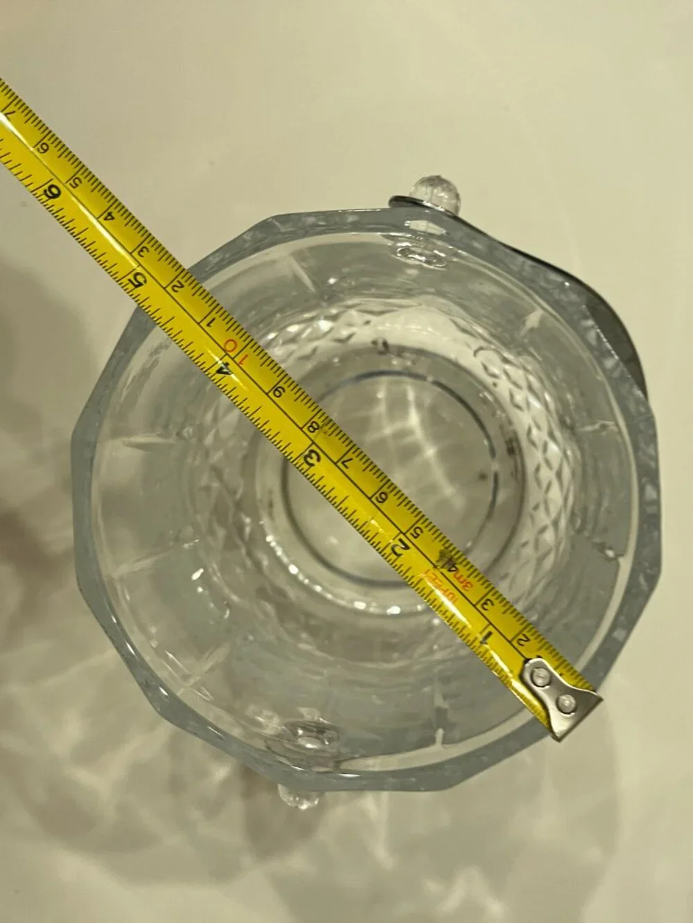 Vintage Heavy Cut Lead Crystal Ice Bucket Pinwheel Pattern Barware 5x5 Inches